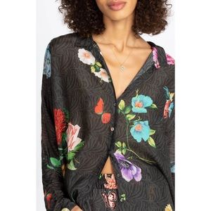 Johnny Was Blooming Seline Button Down Colorful Blouse